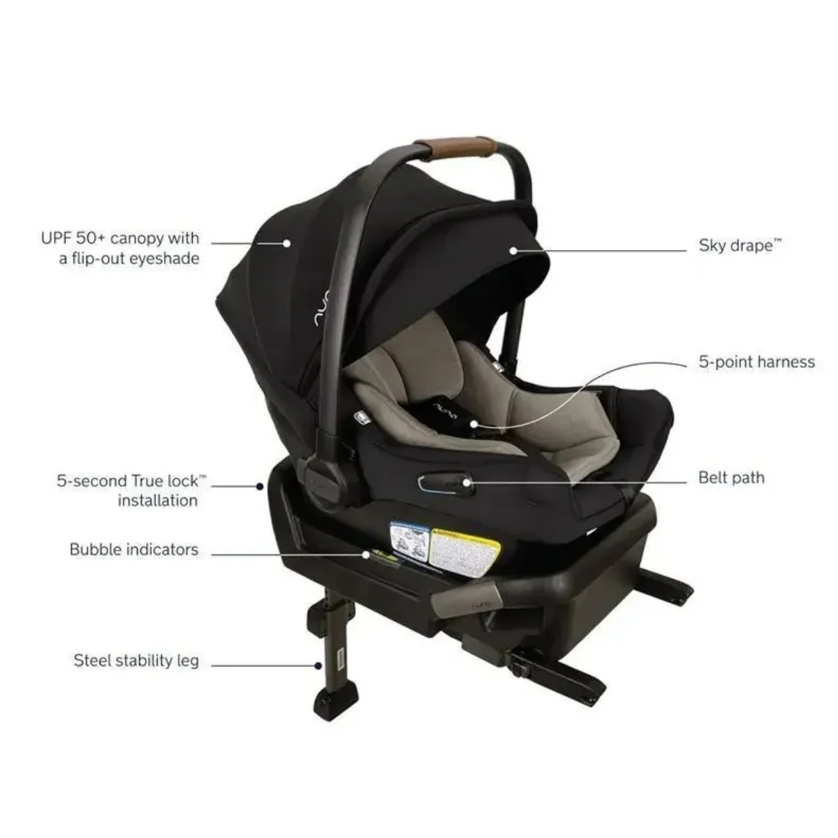 Nuna Pipa Aire + Pipa Series Base - Caviar - Image 16