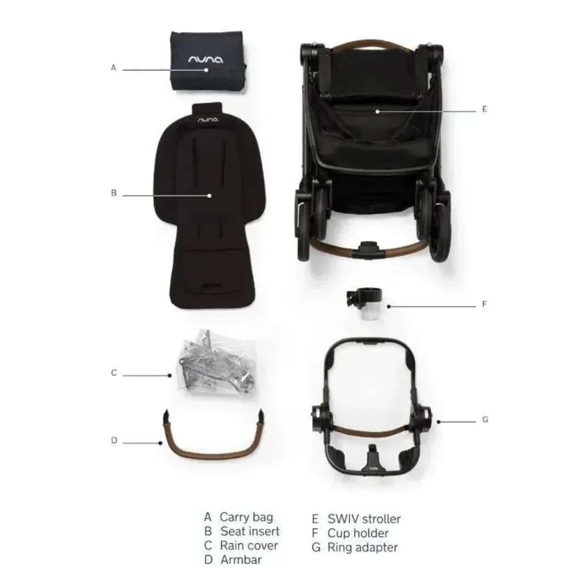 Nuna Swiv Stroller - Caviar - Image 19