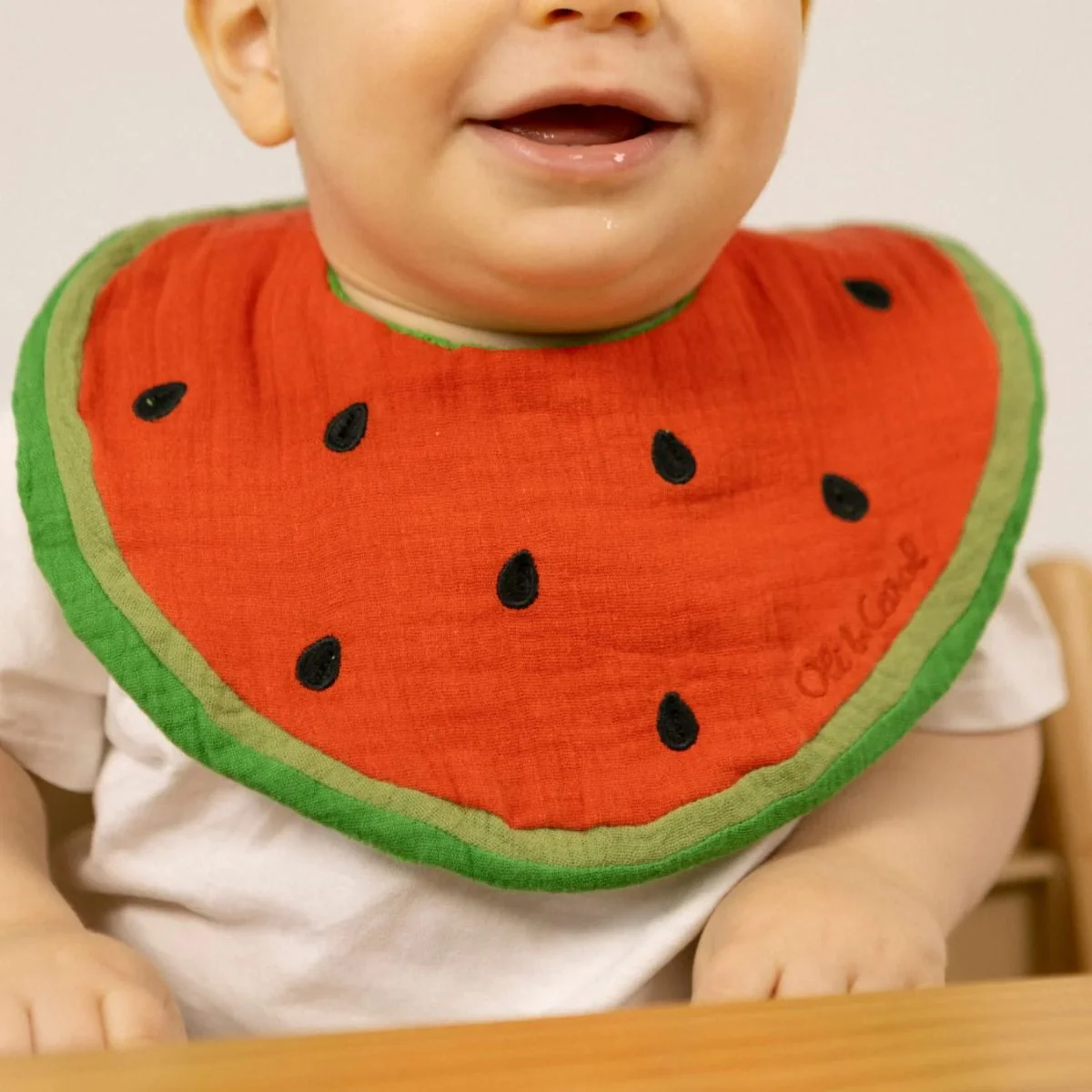 Oli & Carol Baby Bib -  Wally The Watermelon - Image 2