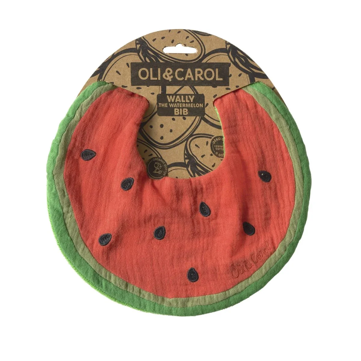 Oli & Carol Baby Bib -  Wally The Watermelon - Image 6