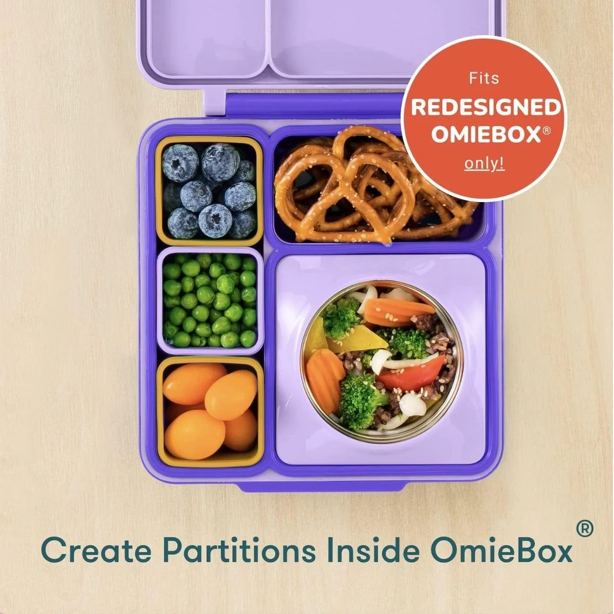 OmieDip Silicone Snack & Dip Containers 2 pacs - Purple & Orange - Image 3