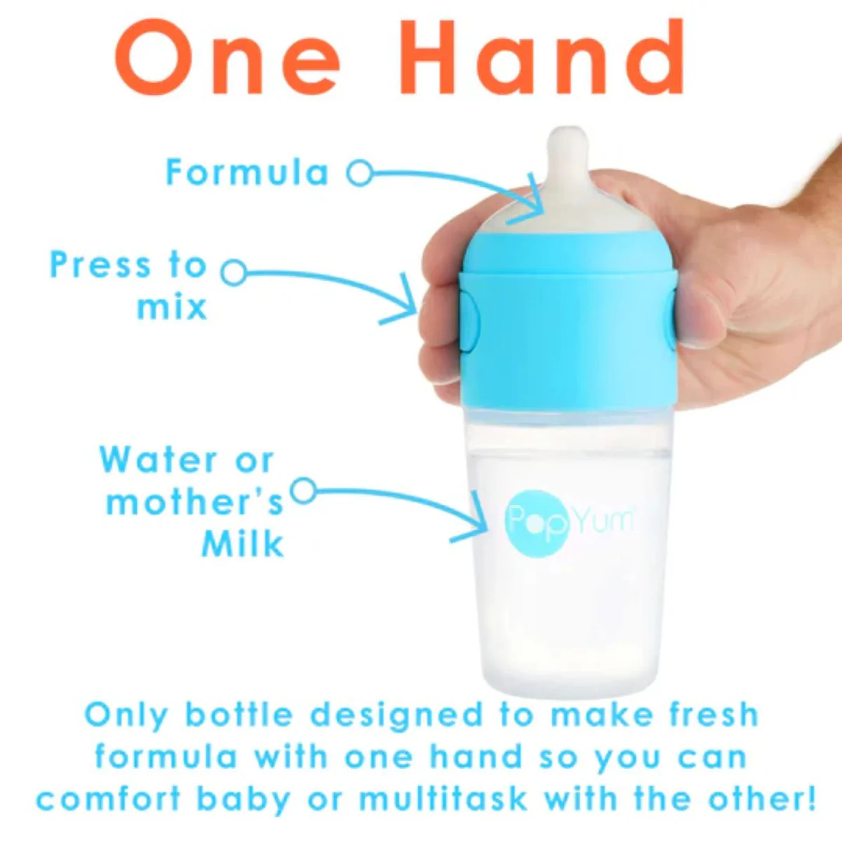 Popyum Anti-Colic Formula Making Baby Bottle, 2-Pack, 9 Oz - Sky Blue - Image 5