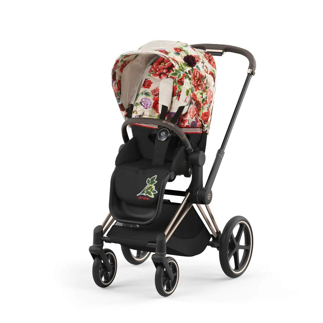 Cybex Priam 4 Complete Stroller Rose Gold - Spring Blossom Light - Image 3