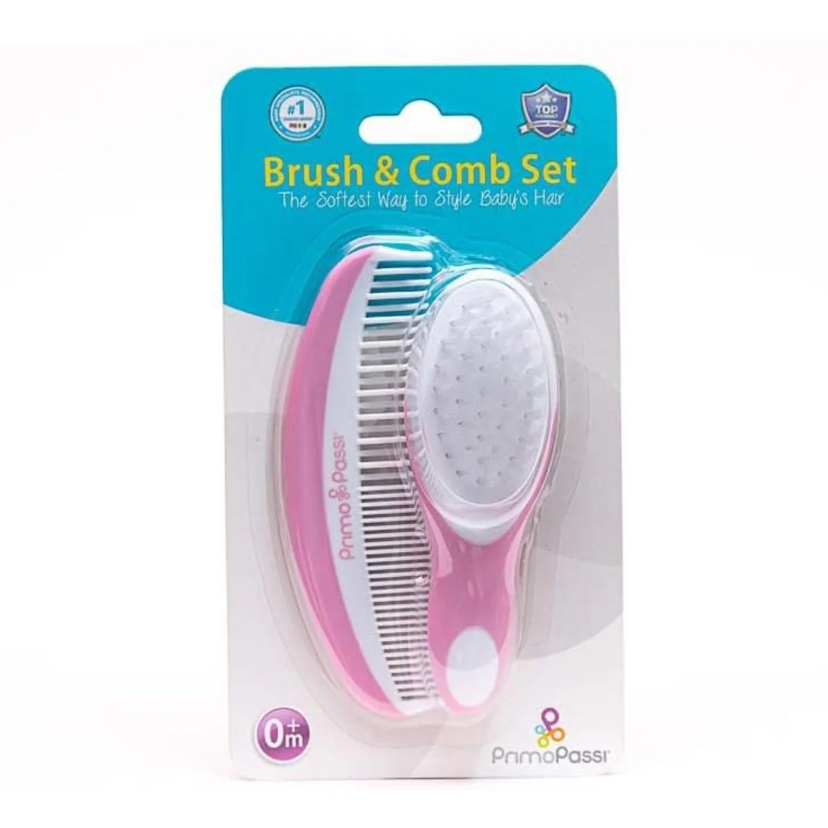 Primo Passi Baby Hair Brush and Comb Set - Pink - Image 6