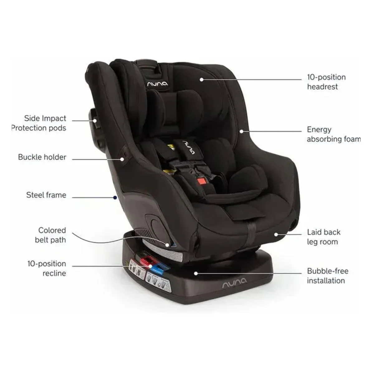 Nuna Rava Convertible Car Seat - Caviar - Image 3