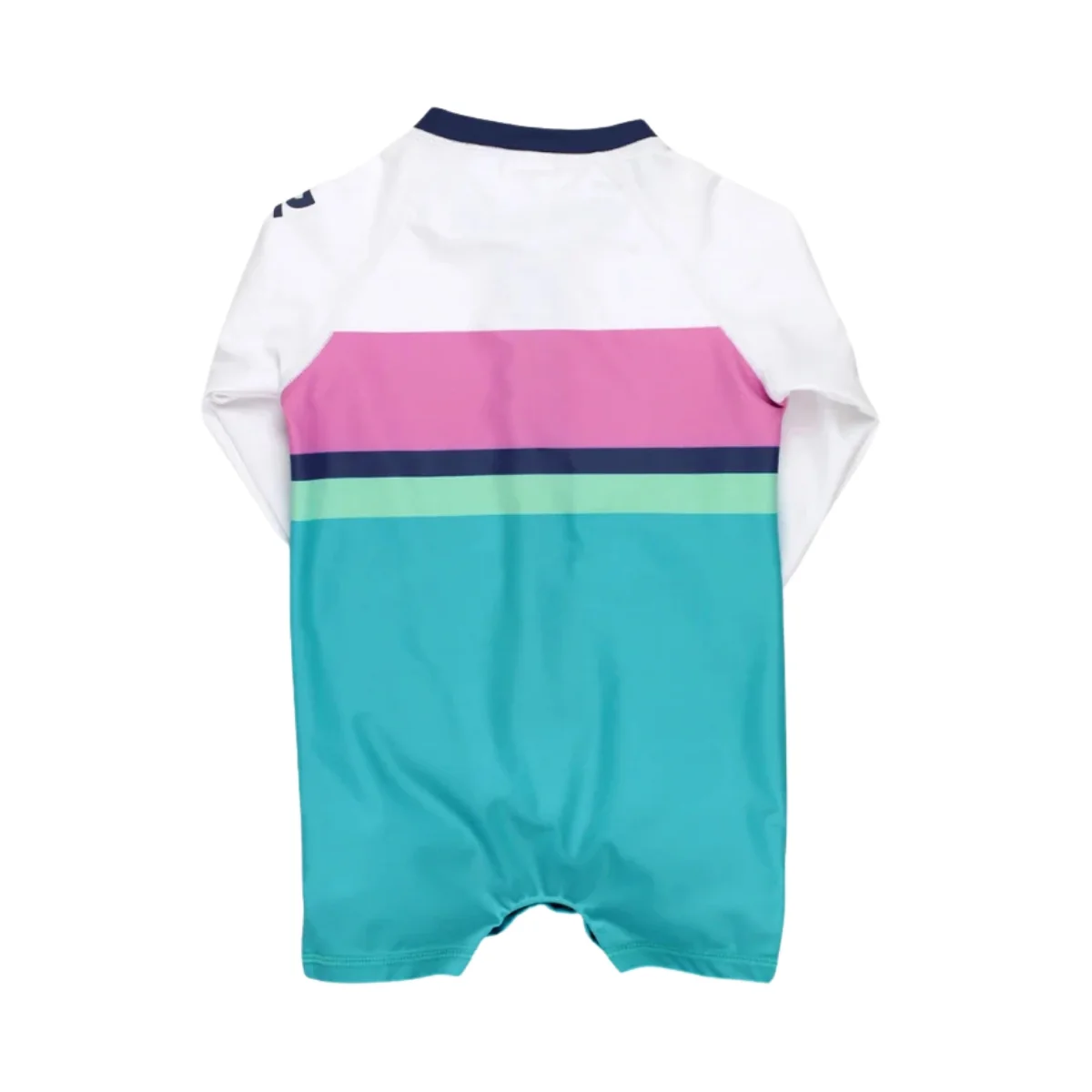Rugged Butts Boys’ Logo Long Sleeve One Piece Rash Guard - Aqua Color Block - 18-24M - Image 3