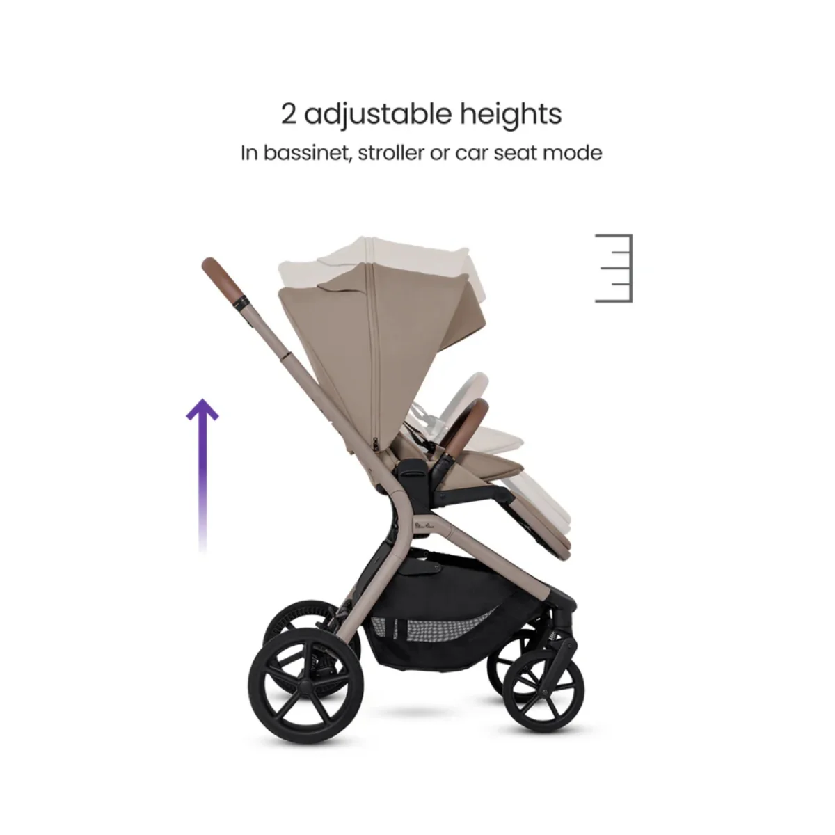 Silver Cross Breez Modular Stroller - Champagne - Image 5