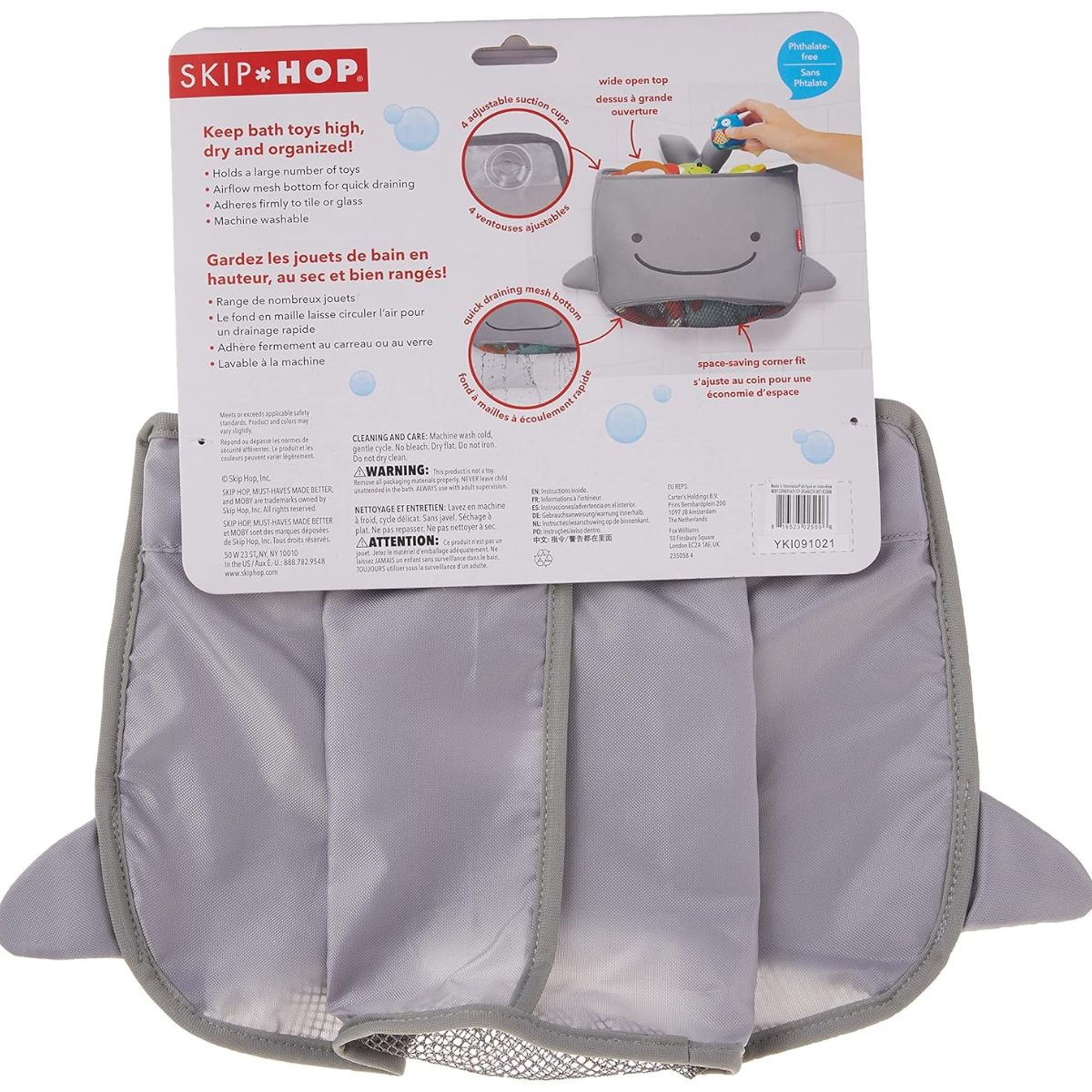 Skip Hop Moby Corner Bath Toy Organizer - Grey - Image 10