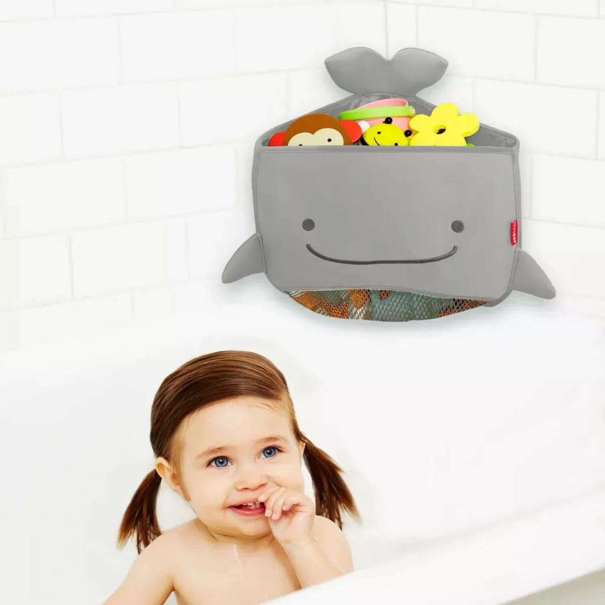 Skip Hop Moby Corner Bath Toy Organizer - Grey - Image 5