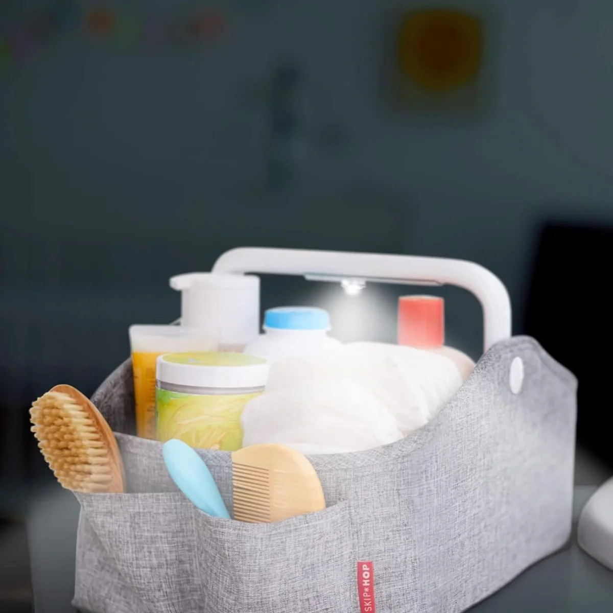 Skip Hop Nursery Style Light Up Diaper Caddy - Grey - Image 4