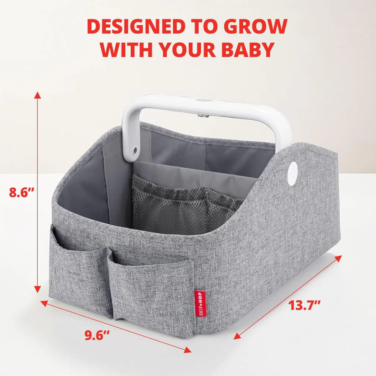Skip Hop Nursery Style Light Up Diaper Caddy - Grey - Image 9
