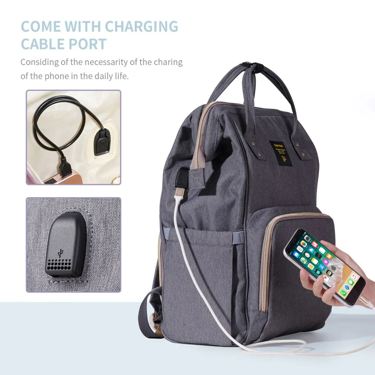 Sunveno Classic Diaper Backpack - Black - Image 10