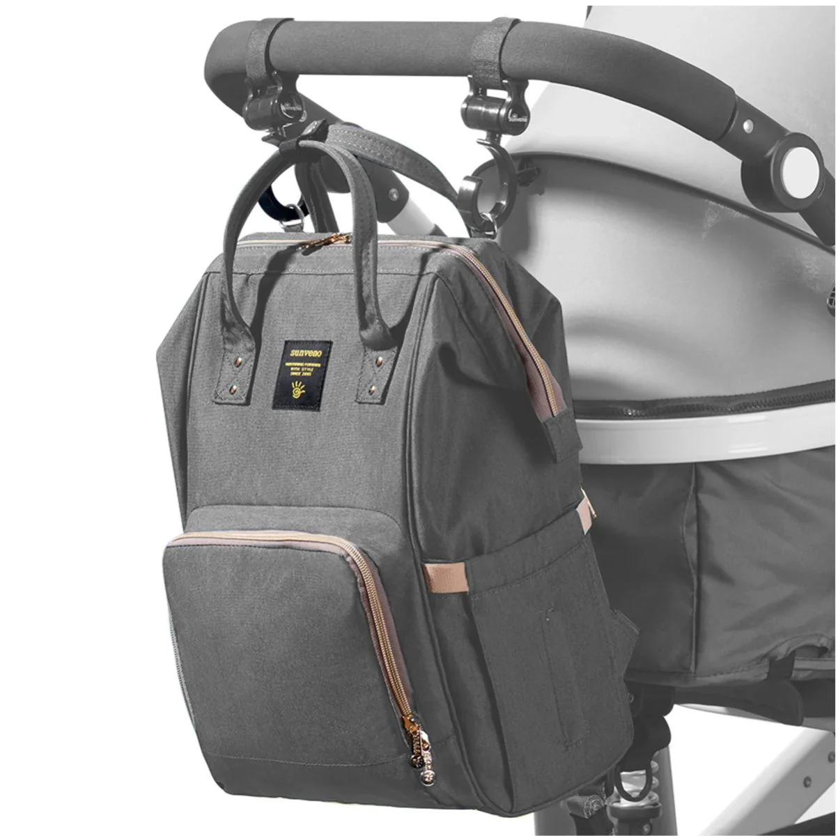 Sunveno Classic Diaper Backpack - Pink - Image 7