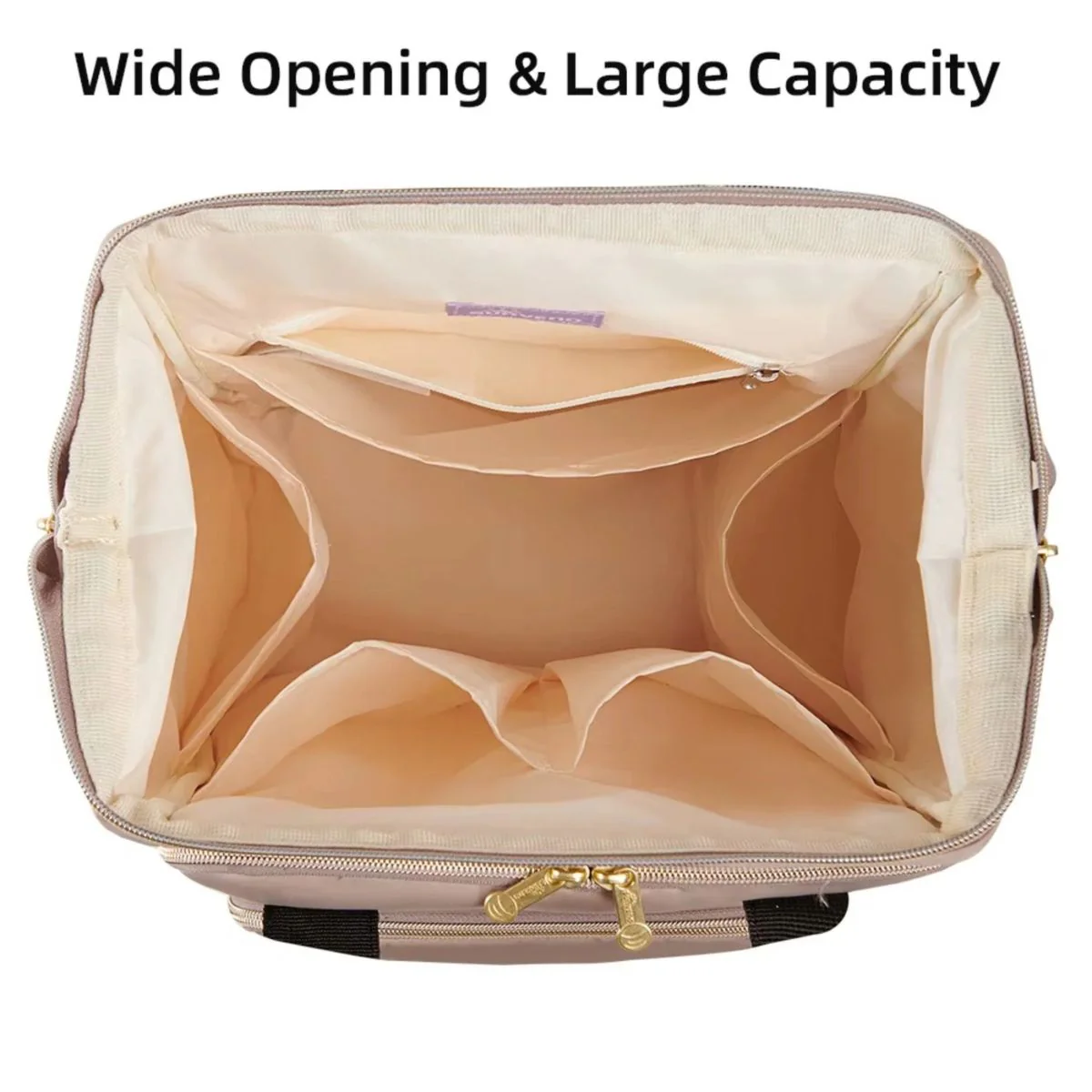 Sunveno Open Wide Diaper Backpack - Brown - Image 4