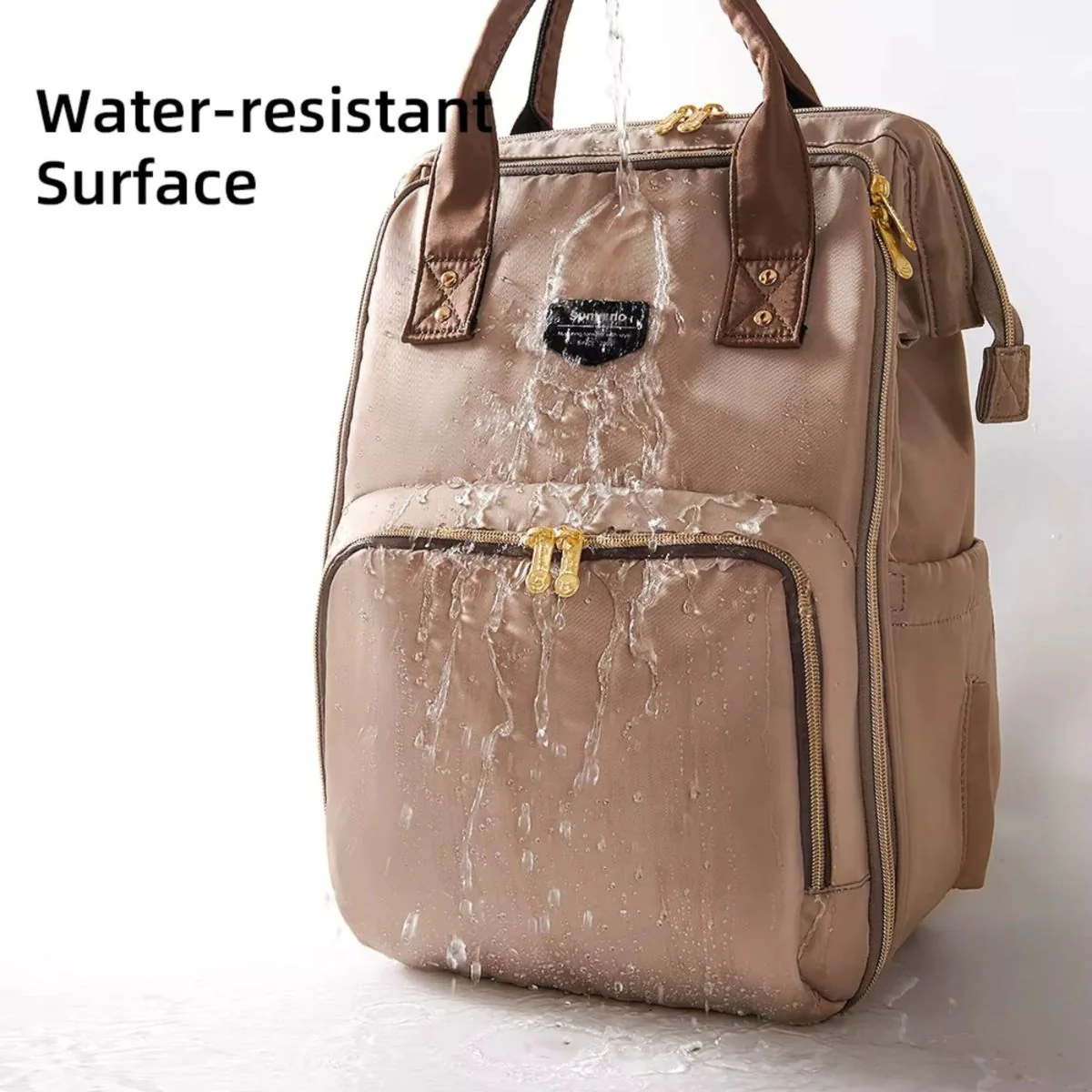Sunveno Open Wide Diaper Backpack - Brown - Image 5