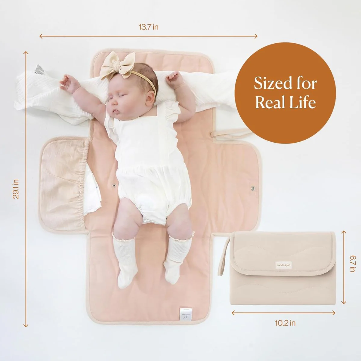 Toddlekind Mini Maven Portable Changing Pad - Blush - Image 7