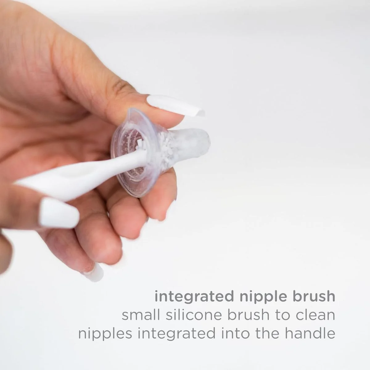Ubbi Deluxe Baby Bottle Brush - Grey - Image 6