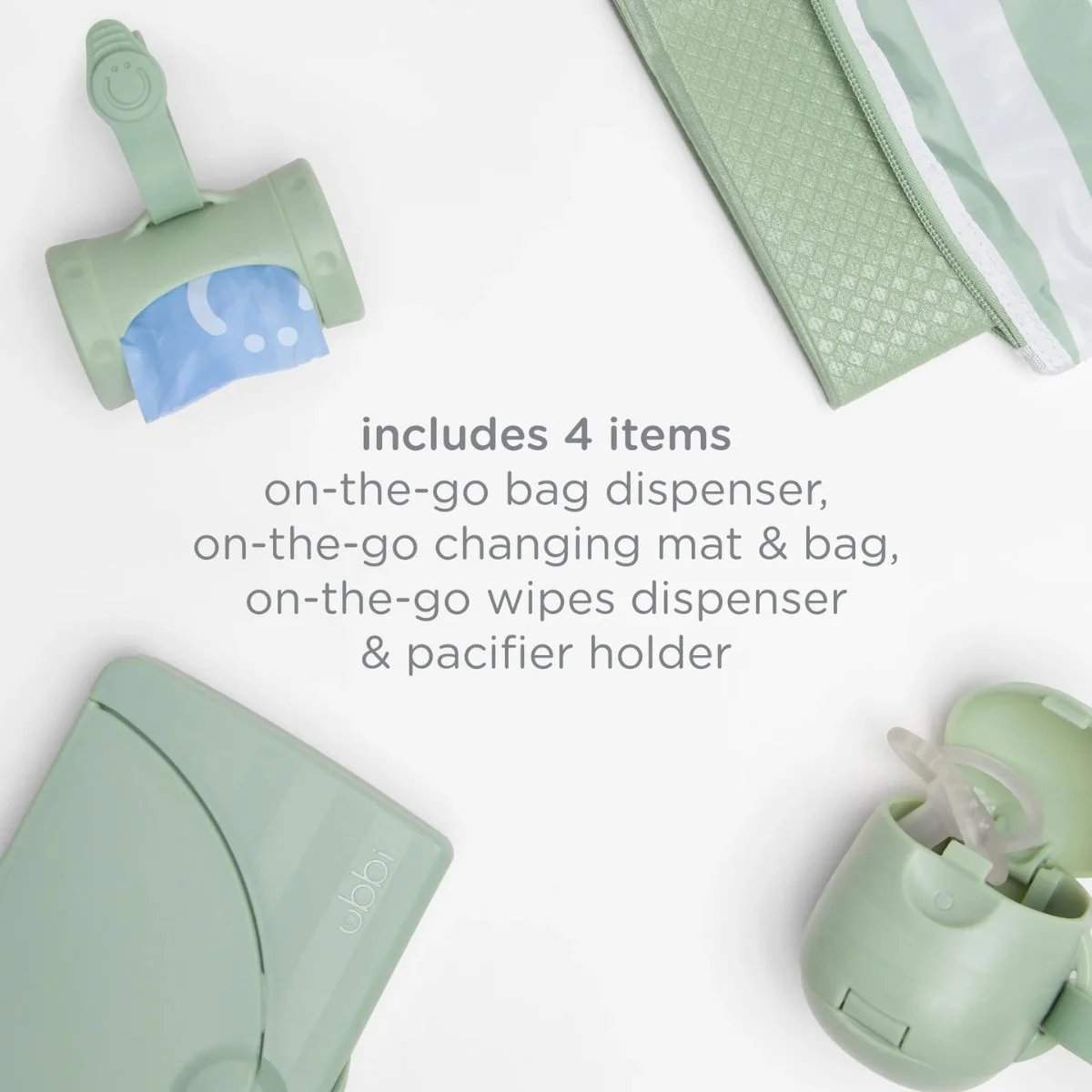 Ubbi On-the-Go Diaper Changing Gift Set 4-Piece - Sage - Image 6