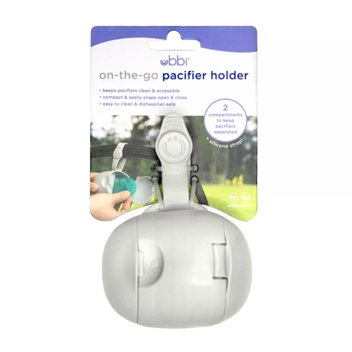 Ubbi On-The-Go Pacifier Holder - Grey - Image 4