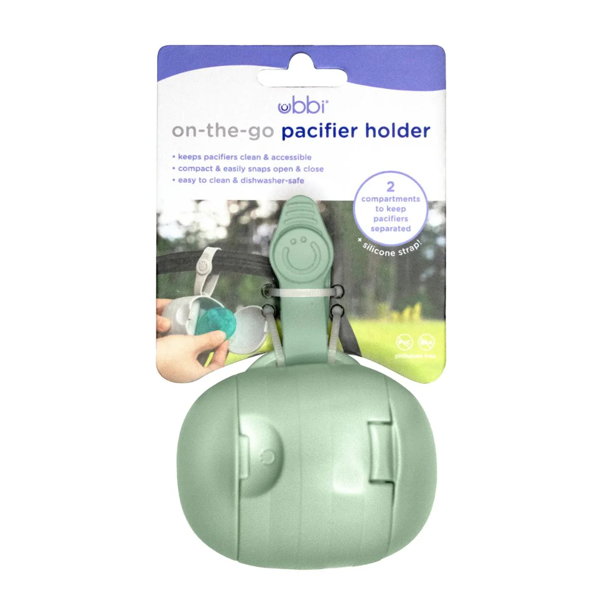 Ubbi On-The-Go Pacifier Holder - Sage - Image 4