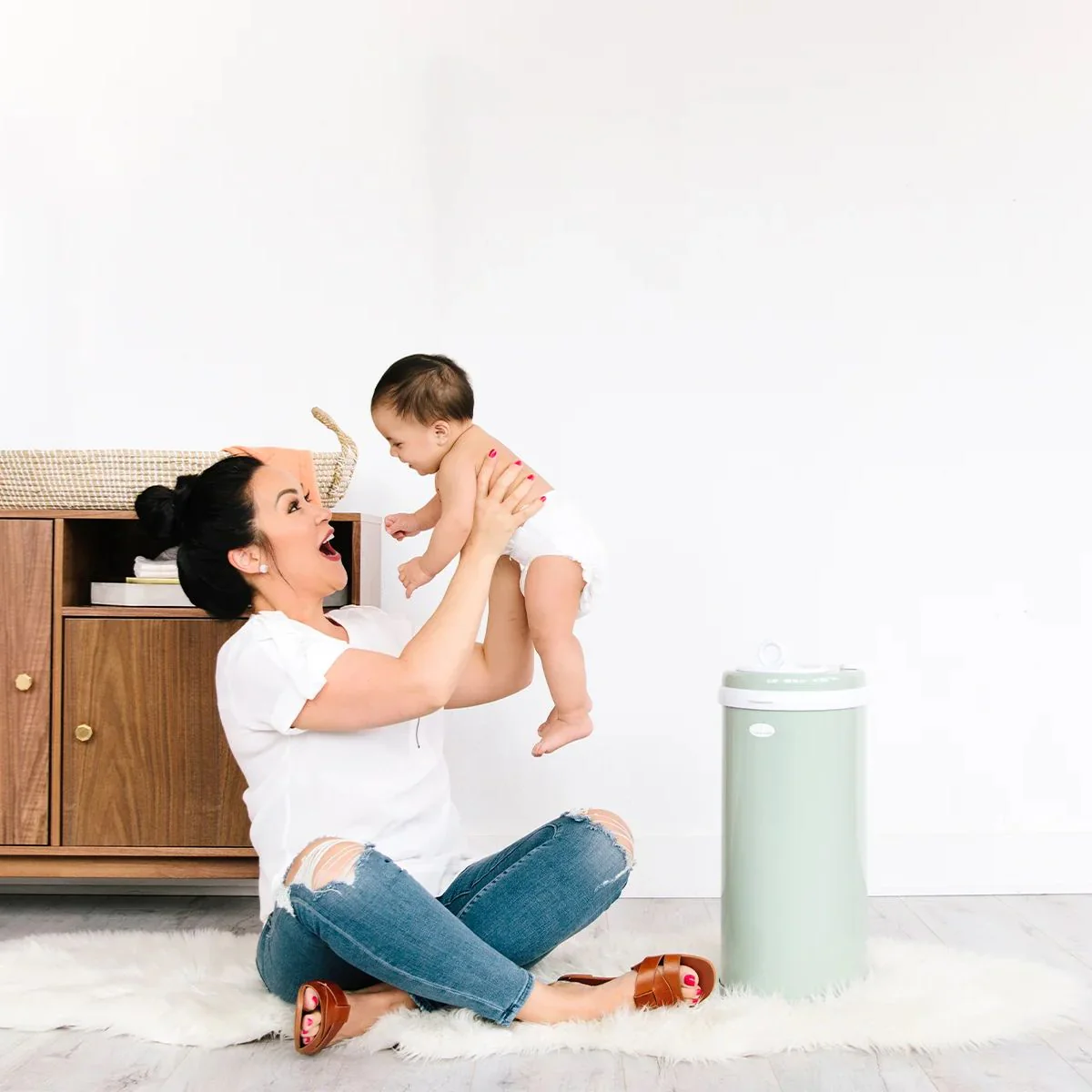 Ubbi Steel Diaper Pail Odor Control System - White - Image 2