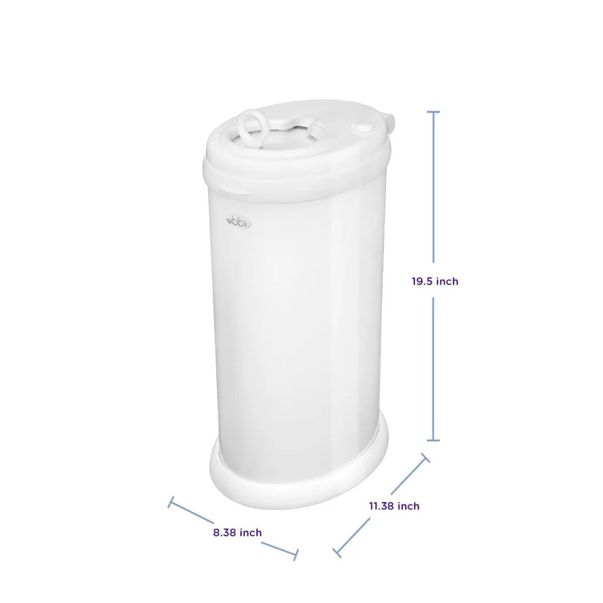 Ubbi Steel Diaper Pail Odor Control System - White - Image 3