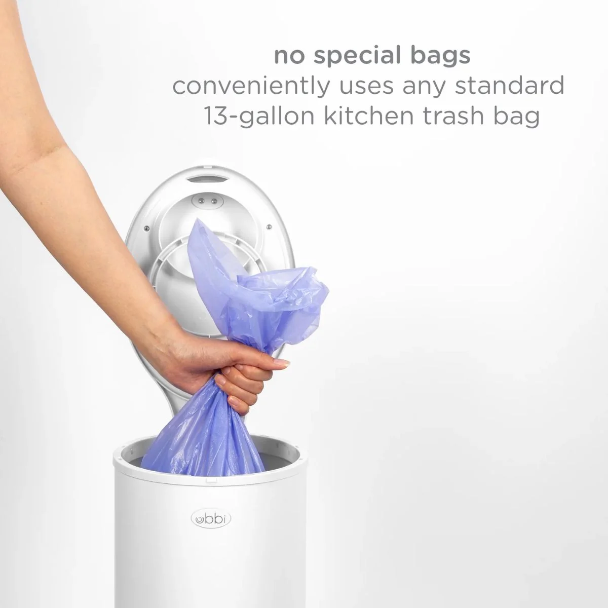 Ubbi Steel Diaper Pail Odor Control System - White - Image 7