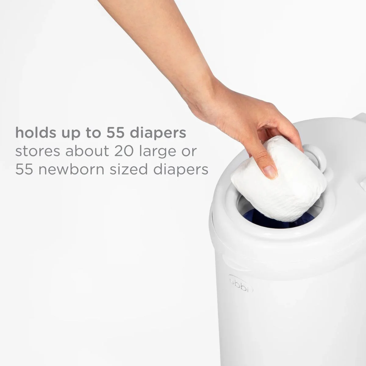 Ubbi Steel Diaper Pail Odor Control System - White - Image 9