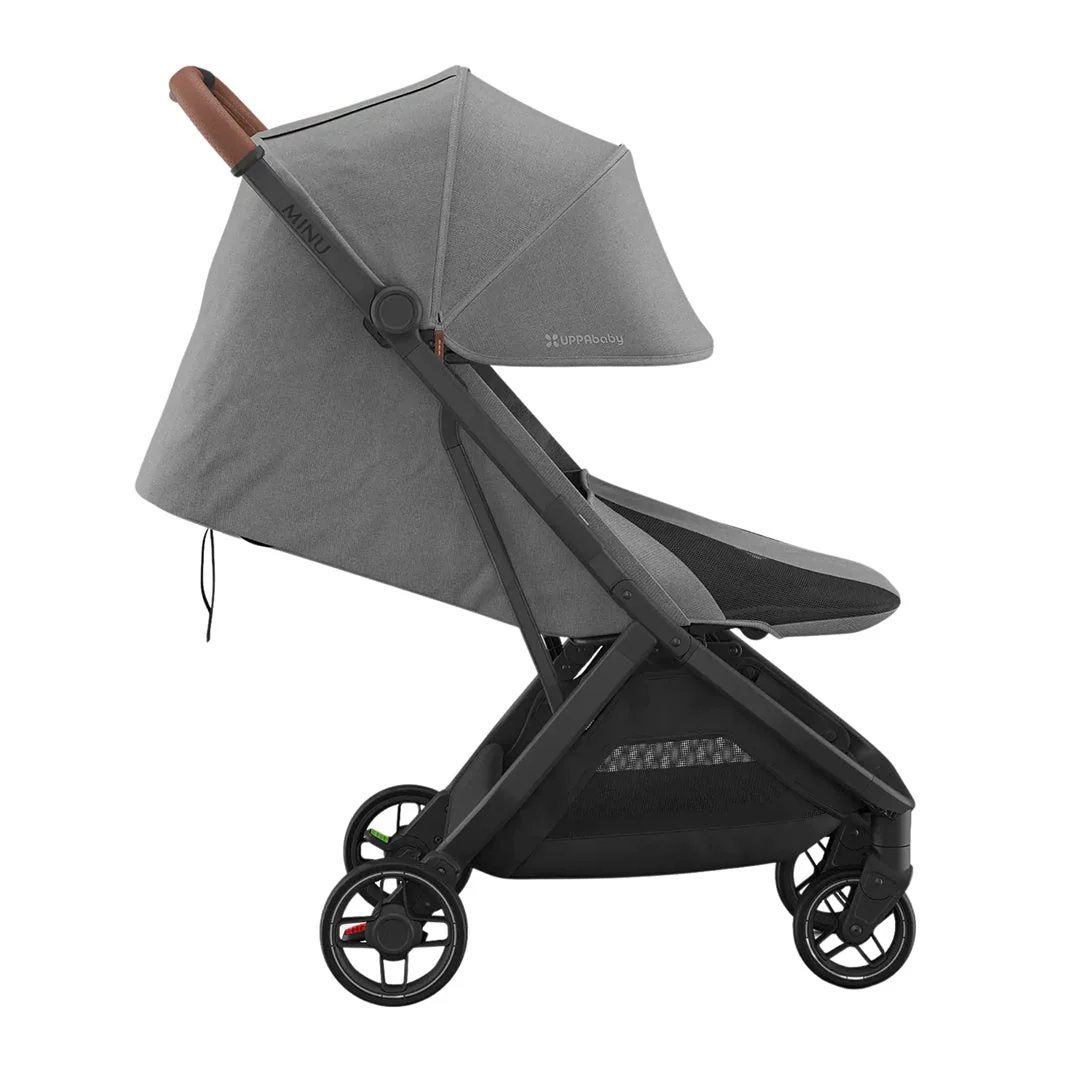 UPPAbaby Minu V3 Compact Stroller - Greyson (Charcoal Melange / Carbon Frame / Saddle Leather) - Image 7