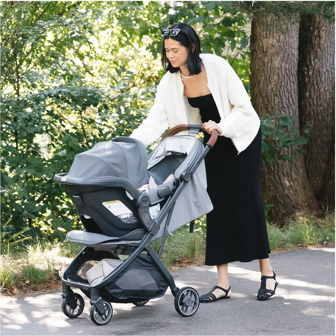 UPPAbaby Minu V3 Compact Stroller - Greyson (Charcoal Melange / Carbon Frame / Saddle Leather) - Image 9