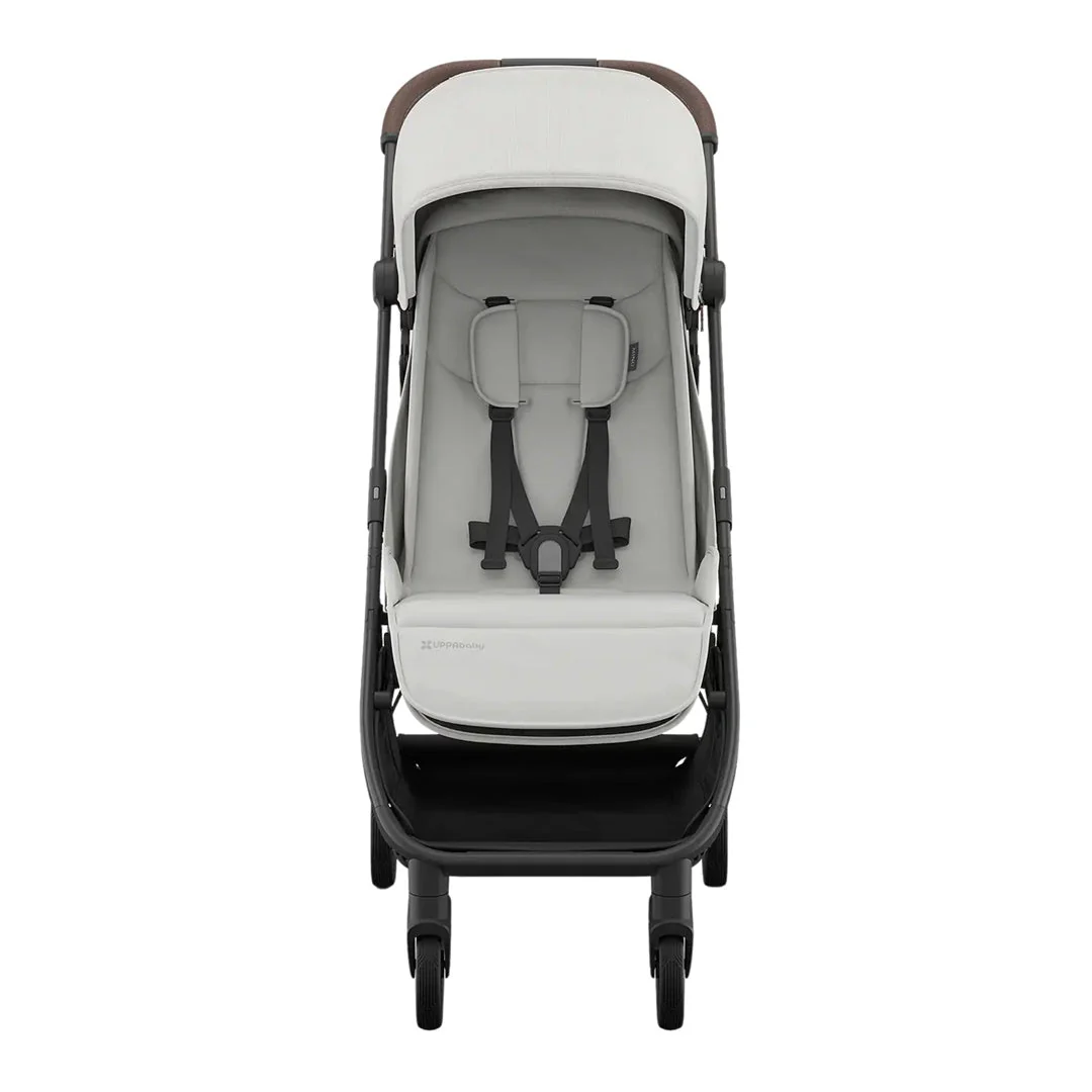 UPPAbaby Minu V3 Compact Stroller - Savannah (Pearl Gray Melange / Carbon Frame / Chestnut Leather) - Image 3