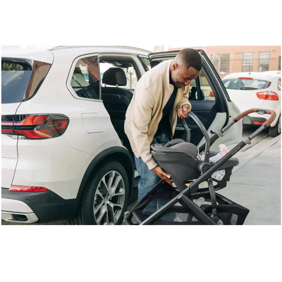 Uppababy Vista V3 Stroller - Theo Dark Taupe/Silver Frame/Chestnut Leather - Image 11