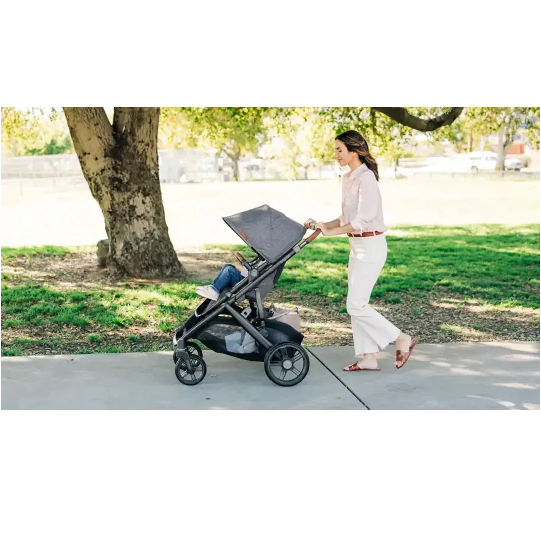 Uppababy Vista V3 Stroller - Theo Dark Taupe/Silver Frame/Chestnut Leather - Image 12