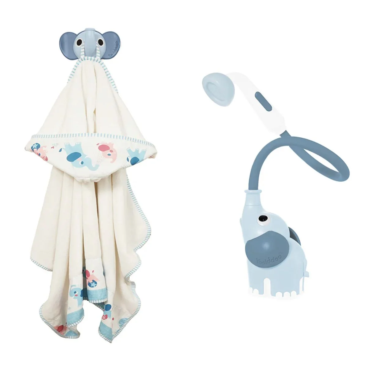 Yookidoo Bath Set Elephant Baby Shower 0-24M - Cloudy Blue - Image 7