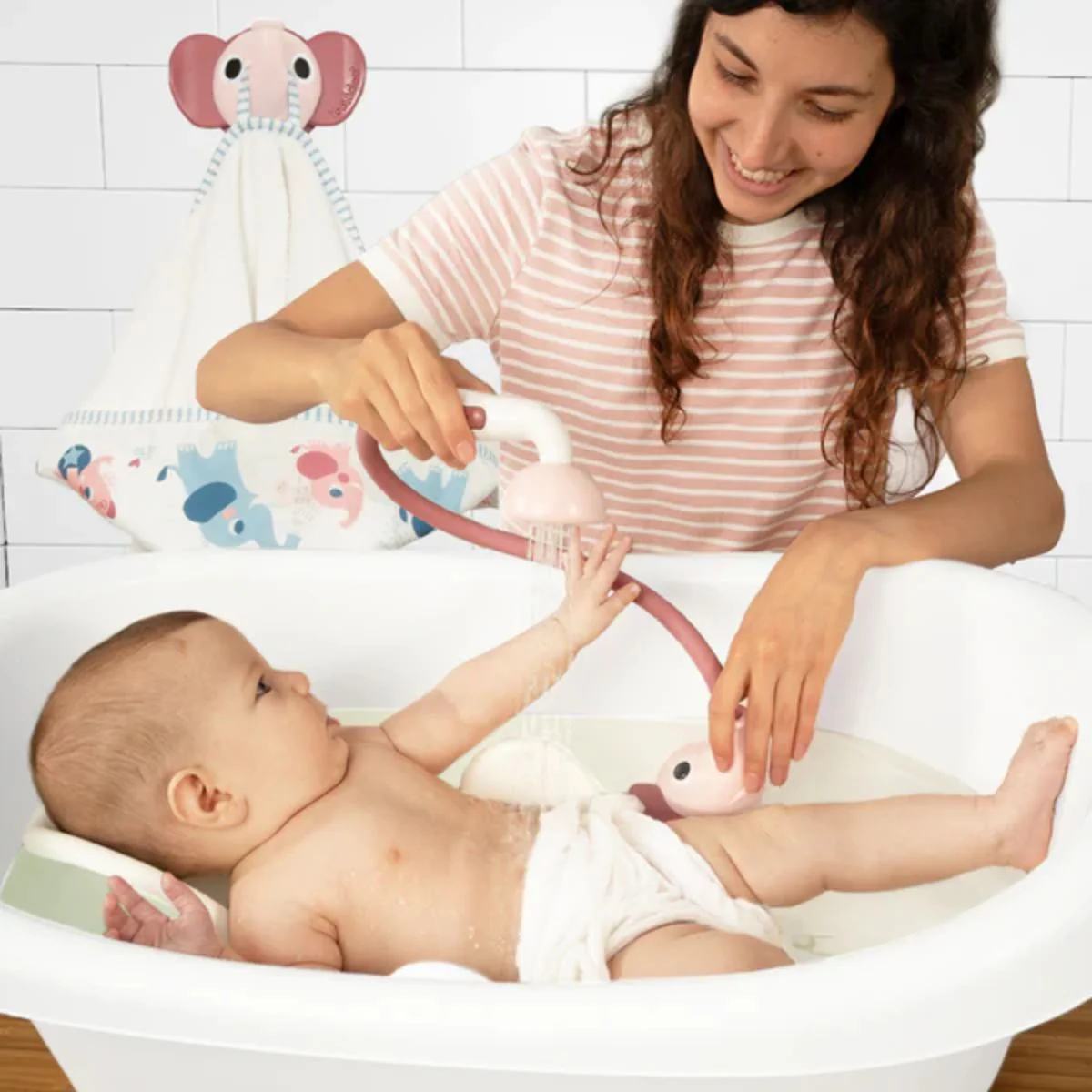 Yookidoo Bath Set Elephant Baby Shower 0-24M - Pink - Image 2