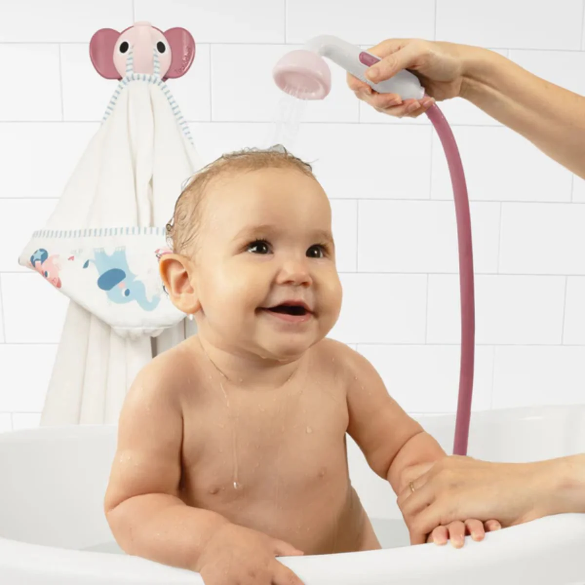Yookidoo Bath Set Elephant Baby Shower 0-24M - Pink - Image 5