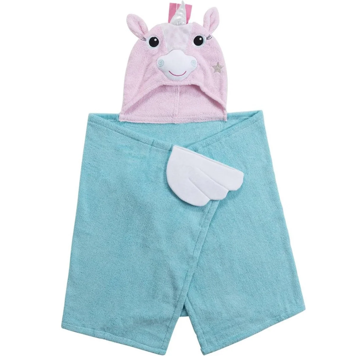 Zoocchini Kids Plush Terry Hooded Bath Towel - Allie the Alicorn