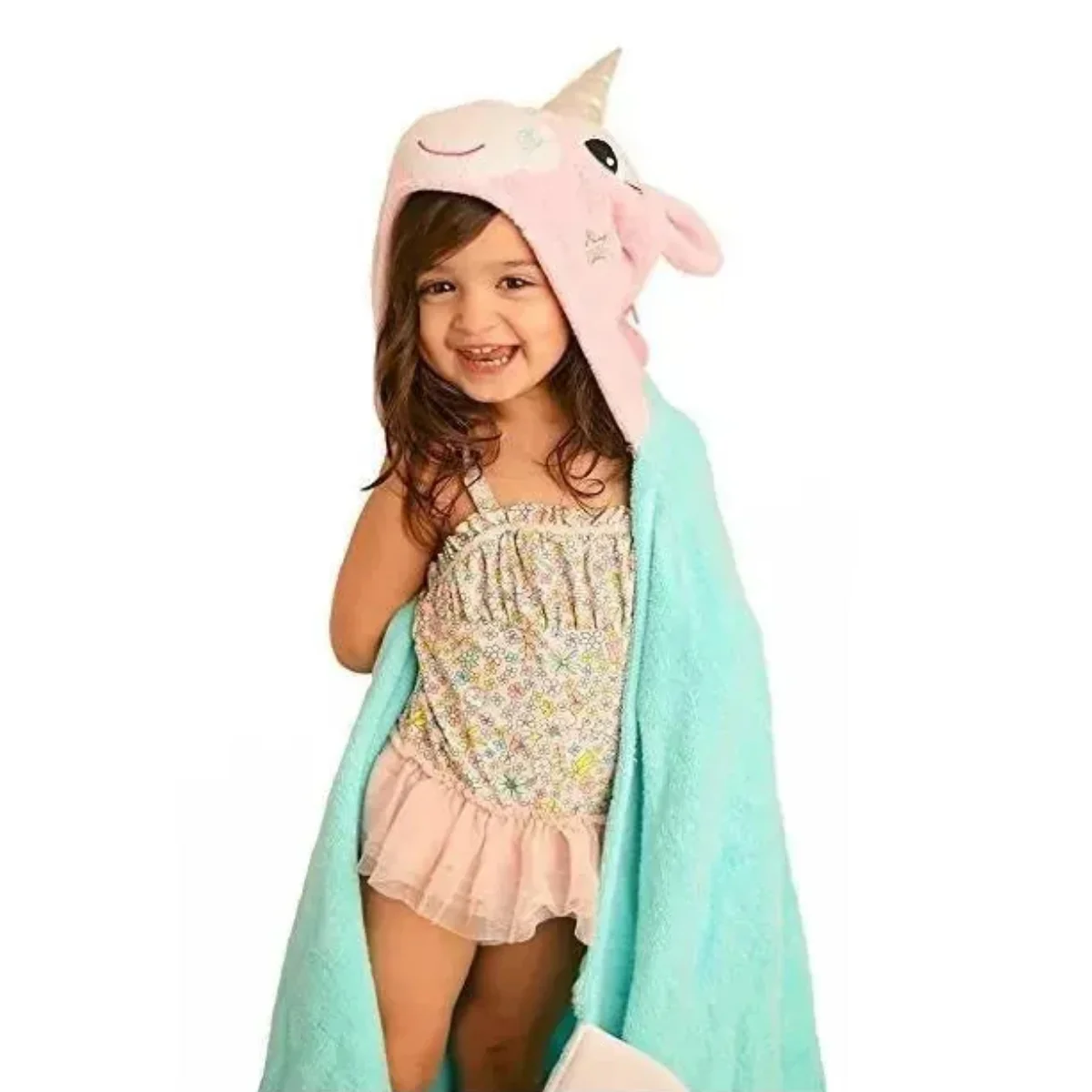 Zoocchini Kids Plush Terry Hooded Bath Towel - Allie the Alicorn - Image 3