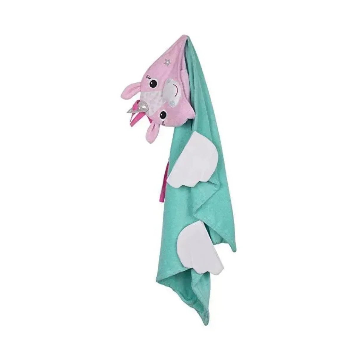 Zoocchini Kids Plush Terry Hooded Bath Towel - Allie the Alicorn - Image 4