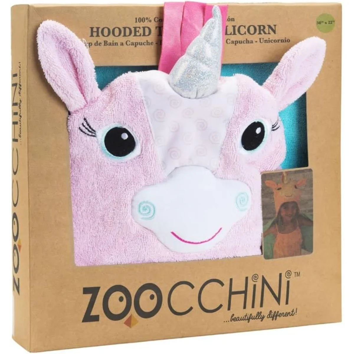 Zoocchini Kids Plush Terry Hooded Bath Towel - Allie the Alicorn - Image 6