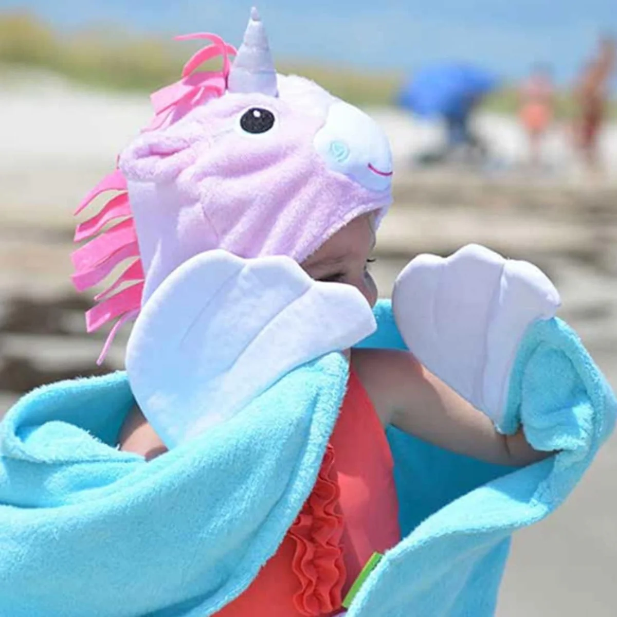 Zoocchini Kids Plush Terry Hooded Bath Towel - Allie the Alicorn - Image 7