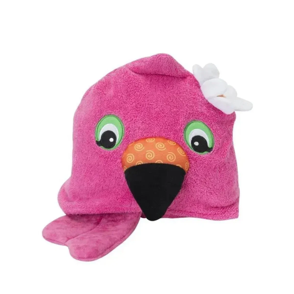 Zoocchini Kids Plush Terry Hooded Bath Towel - Franny the Flamingo - Image 4